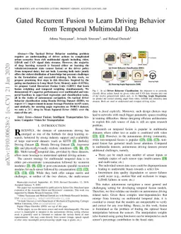 Sensor Fusion: Gated Recurrent Fusion to Learn Driving Behavior from
  Temporal Multimodal Data