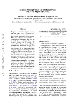 Essentia: Mining Domain-Specific Paraphrases with Word-Alignment Graphs