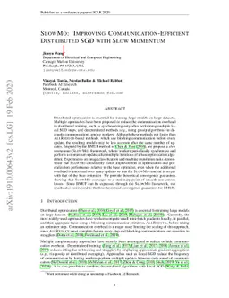 SlowMo: Improving Communication-Efficient Distributed SGD with Slow
  Momentum