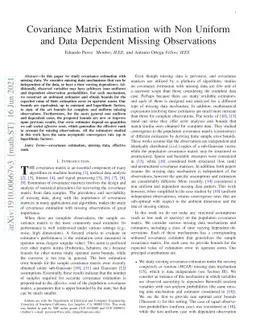 Covariance Matrix Estimation with Non Uniform and Data Dependent Missing
  Observations