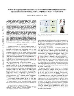 Motion Decoupling and Composition via Reduced Order Model Optimization
  for Dynamic Humanoid Walking with CLF-QP based Active Force Control