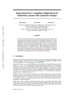 Equivariant Flows: sampling configurations for multi-body systems with
  symmetric energies