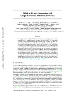 Efficient Graph Generation with Graph Recurrent Attention Networks
