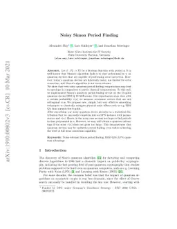 Noisy Simon Period Finding