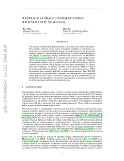 Abstractive Dialog Summarization with Semantic Scaffolds