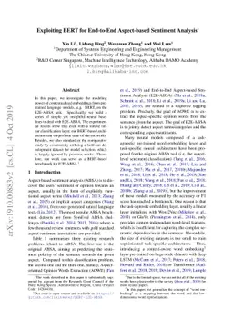 Exploiting BERT for End-to-End Aspect-based Sentiment Analysis