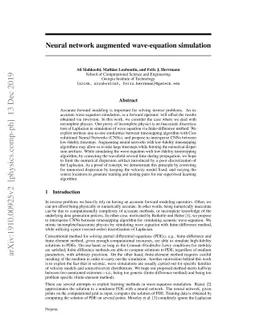 Neural network augmented wave-equation simulation