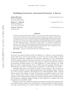 Stabilizing Generative Adversarial Networks: A Survey