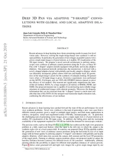 Deep 3D Pan via adaptive "t-shaped" convolutions with global and local
  adaptive dilations