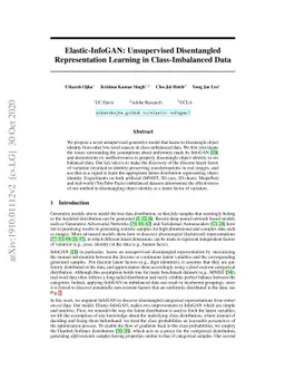 Elastic-InfoGAN: Unsupervised Disentangled Representation Learning in
  Class-Imbalanced Data