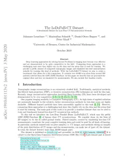 The LoDoPaB-CT Dataset: A Benchmark Dataset for Low-Dose CT
  Reconstruction Methods
