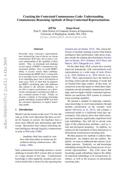 Cracking the Contextual Commonsense Code: Understanding Commonsense
  Reasoning Aptitude of Deep Contextual Representations