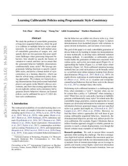 Learning Calibratable Policies using Programmatic Style-Consistency