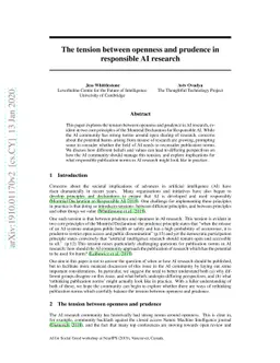 The tension between openness and prudence in AI research