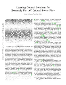 Learning Optimal Solutions for Extremely Fast AC Optimal Power Flow