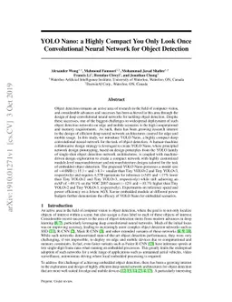 YOLO Nano: a Highly Compact You Only Look Once Convolutional Neural
  Network for Object Detection