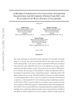 A Hybrid Cooperative Co-evolution Algorithm Framework for Optimising
  Power Take Off and Placements of Wave Energy Converters