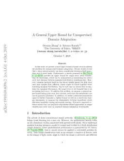 A General Upper Bound for Unsupervised Domain Adaptation