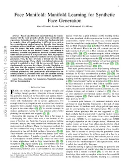 Face Manifold: Manifold Learning for Synthetic Face Generation