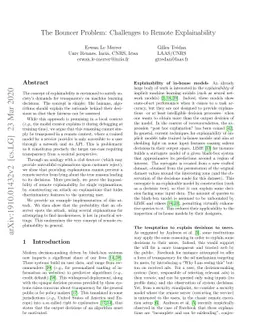 The Bouncer Problem: Challenges to Remote Explainability