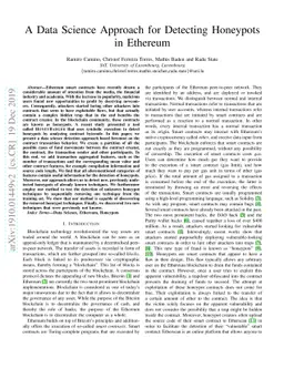 A Data Science Approach for Honeypot Detection in Ethereum