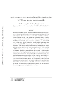 A deep surrogate approach to efficient Bayesian inversion in PDE and
  integral equation models