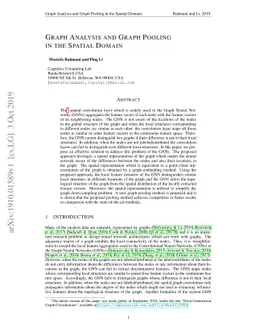 Graph Analysis and Graph Pooling in the Spatial Domain