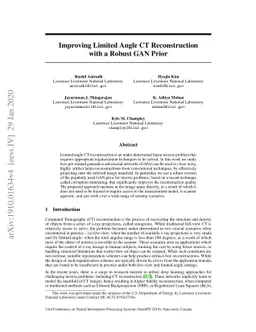 Improving Limited Angle CT Reconstruction with a Robust GAN Prior