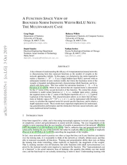 A Function Space View of Bounded Norm Infinite Width ReLU Nets: The
  Multivariate Case
