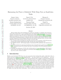 Harnessing the Power of Infinitely Wide Deep Nets on Small-data Tasks