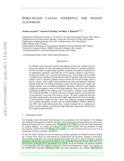Spike-based causal inference for weight alignment