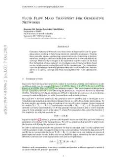 Fluid Flow Mass Transport for Generative Networks