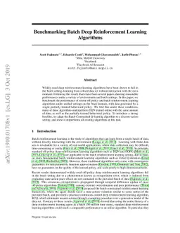 Benchmarking Batch Deep Reinforcement Learning Algorithms