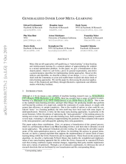 Generalized Inner Loop Meta-Learning