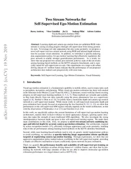 Two Stream Networks for Self-Supervised Ego-Motion Estimation