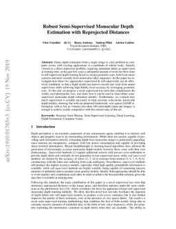 Robust Semi-Supervised Monocular Depth Estimation with Reprojected
  Distances