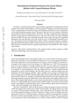 Streamlined Variational Inference for Linear Mixed Models with Crossed
  Random Effects
