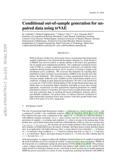 Conditional out-of-sample generation for unpaired data using trVAE