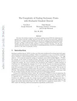 The Complexity of Finding Stationary Points with Stochastic Gradient
  Descent