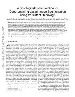 A Topological Loss Function for Deep-Learning based Image Segmentation
  using Persistent Homology