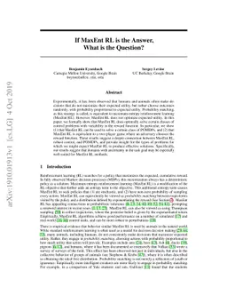 If MaxEnt RL is the Answer, What is the Question?