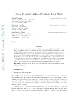 Sparse Popularity Adjusted Stochastic Block Model