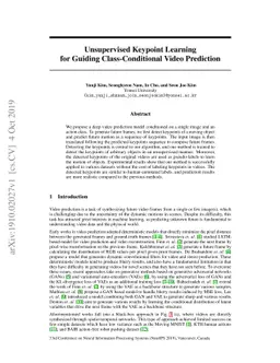 Unsupervised Keypoint Learning for Guiding Class-Conditional Video
  Prediction