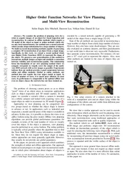 Higher Order Function Networks for View Planning and Multi-View
  Reconstruction