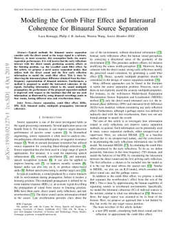 Modeling the Comb Filter Effect and Interaural Coherence for Binaural
  Source Separation
