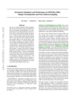 Striving for Simplicity and Performance in Off-Policy DRL: Output
  Normalization and Non-Uniform Sampling