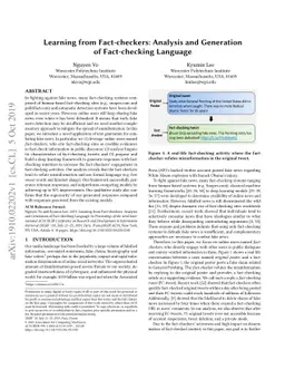 Learning from Fact-checkers: Analysis and Generation of Fact-checking
  Language