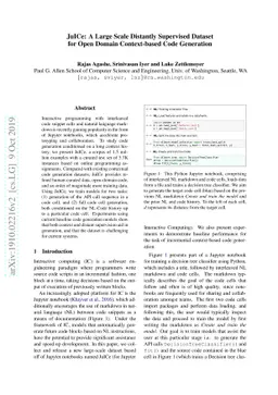JuICe: A Large Scale Distantly Supervised Dataset for Open Domain
  Context-based Code Generation