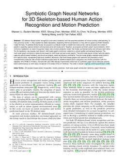 Symbiotic Graph Neural Networks for 3D Skeleton-based Human Action
  Recognition and Motion Prediction