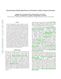Characterizing Membership Privacy in Stochastic Gradient Langevin
  Dynamics